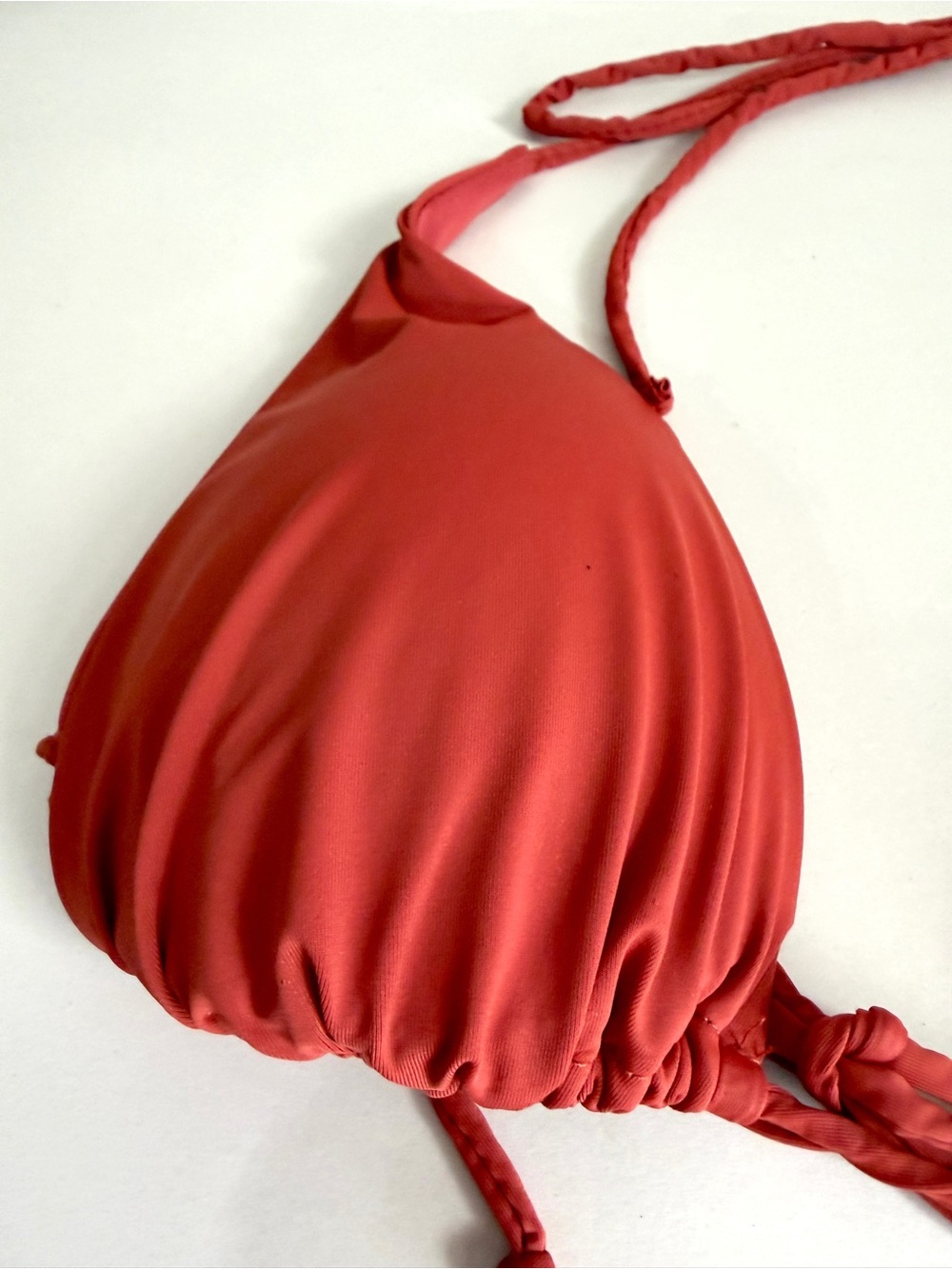 Tiny Bikini Triangle Padded Top Size Xl Terra-Cotta Tie Straps Swim